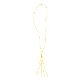 14K Yellow Gold Five Strand Tassel Lariat Necklacerx87960-17-rx87960-17