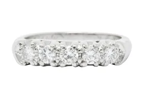 1950's Mid-Century 0.70 CTW Diamond Platinum Five Stone Band Ring