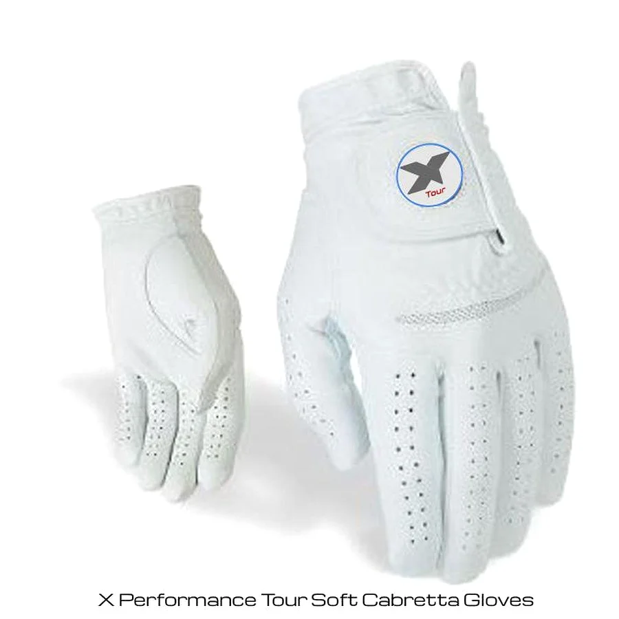 6 Pack X Performance Men's Tour Soft Cabretta Golf Gloves