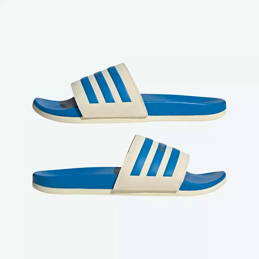 Adidas Adilette Comfort Slides -Wonder White /Blue Rush /Gold Metallic