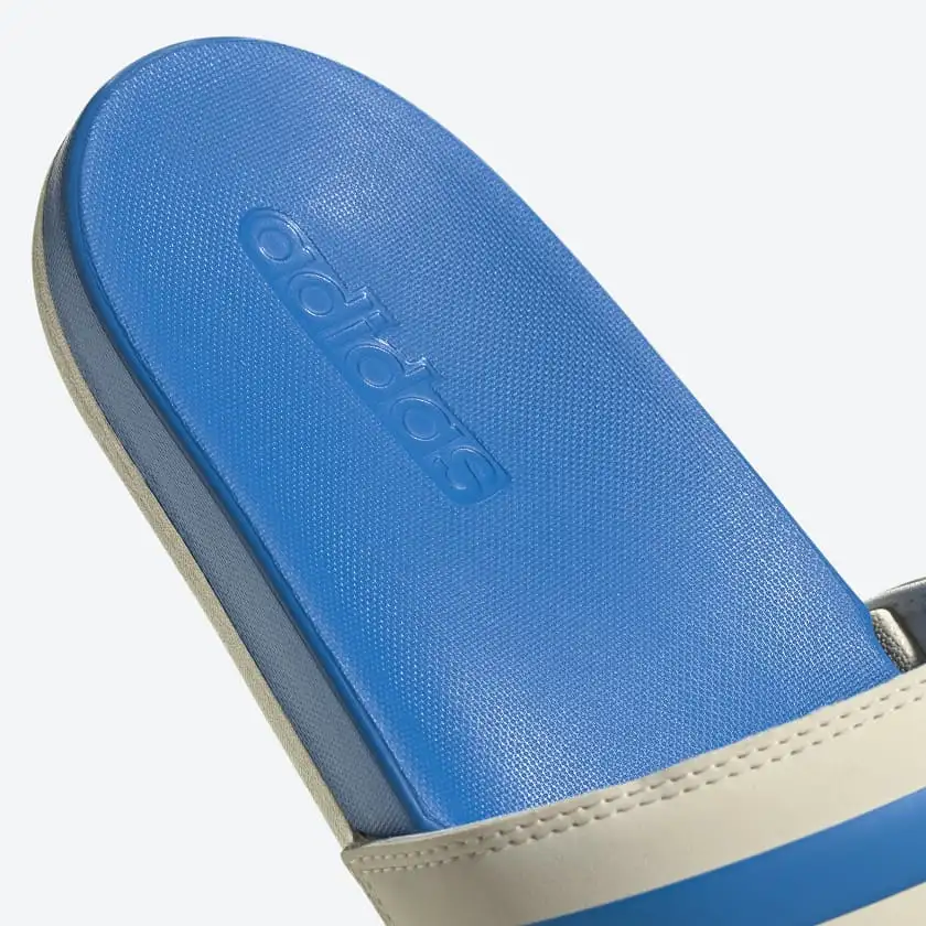 Adidas Adilette Comfort Slides -Wonder White /Blue Rush /Gold Metallic