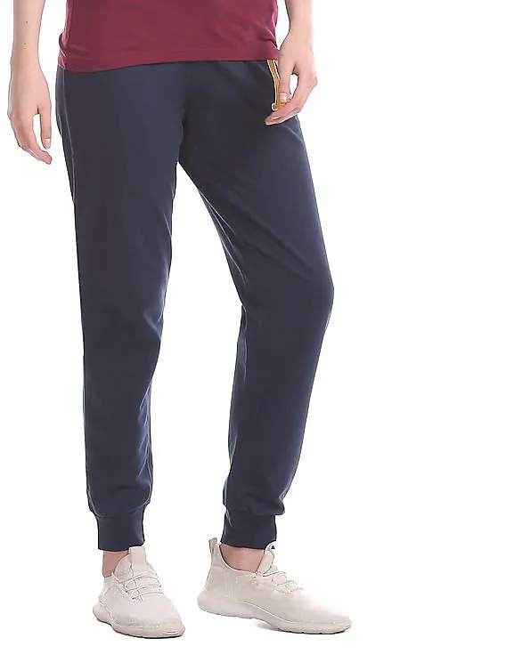 Aeropostale Blue Drawstring Waist Solid Joggers