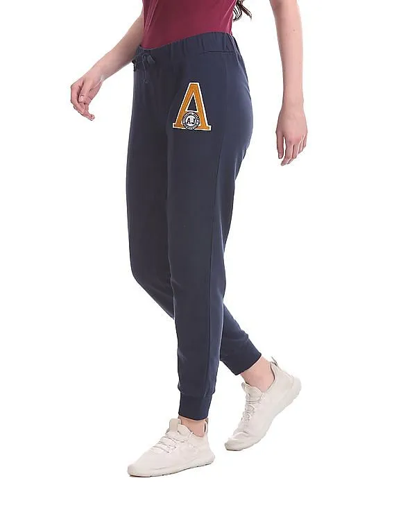 Aeropostale Blue Drawstring Waist Solid Joggers