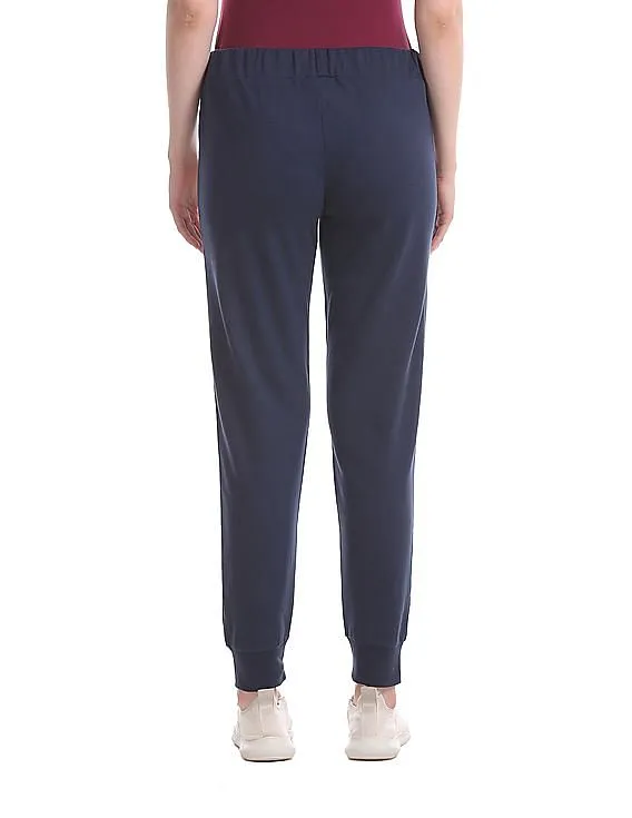 Aeropostale Blue Drawstring Waist Solid Joggers