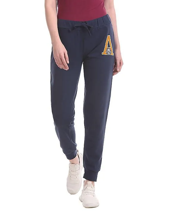 Aeropostale Blue Drawstring Waist Solid Joggers