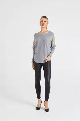 Angeleye Batwing Knitted Jumper With Sequin