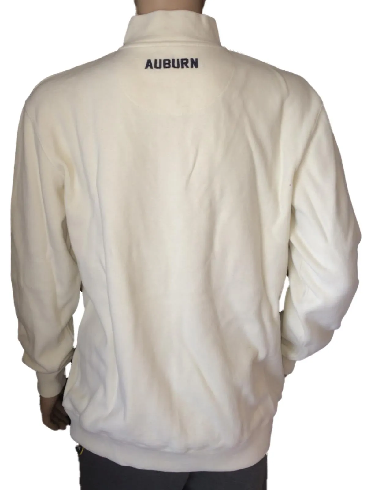 Auburn Tigers Chiliwear Off-White Long Sleeve 1/4 Zip Pullover Jacket (L)