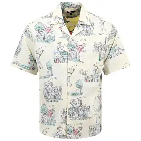 Augusta Patrons Print Camp Shirt Yellow - SU24