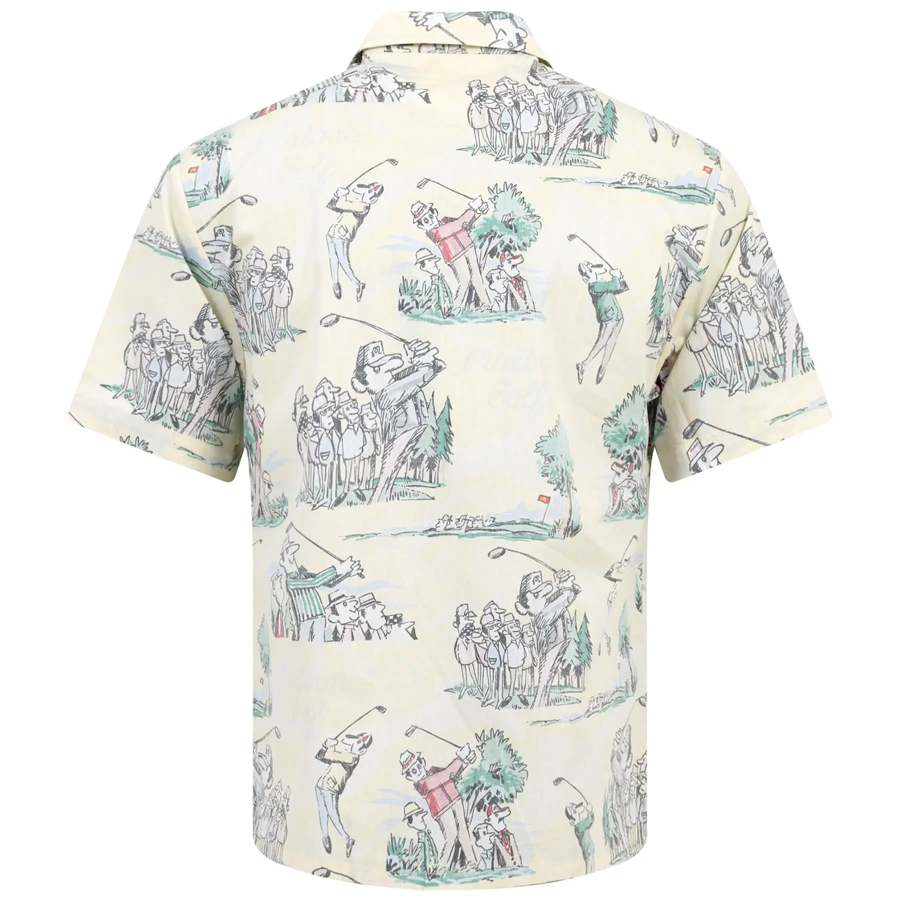 Augusta Patrons Print Camp Shirt Yellow - SU24