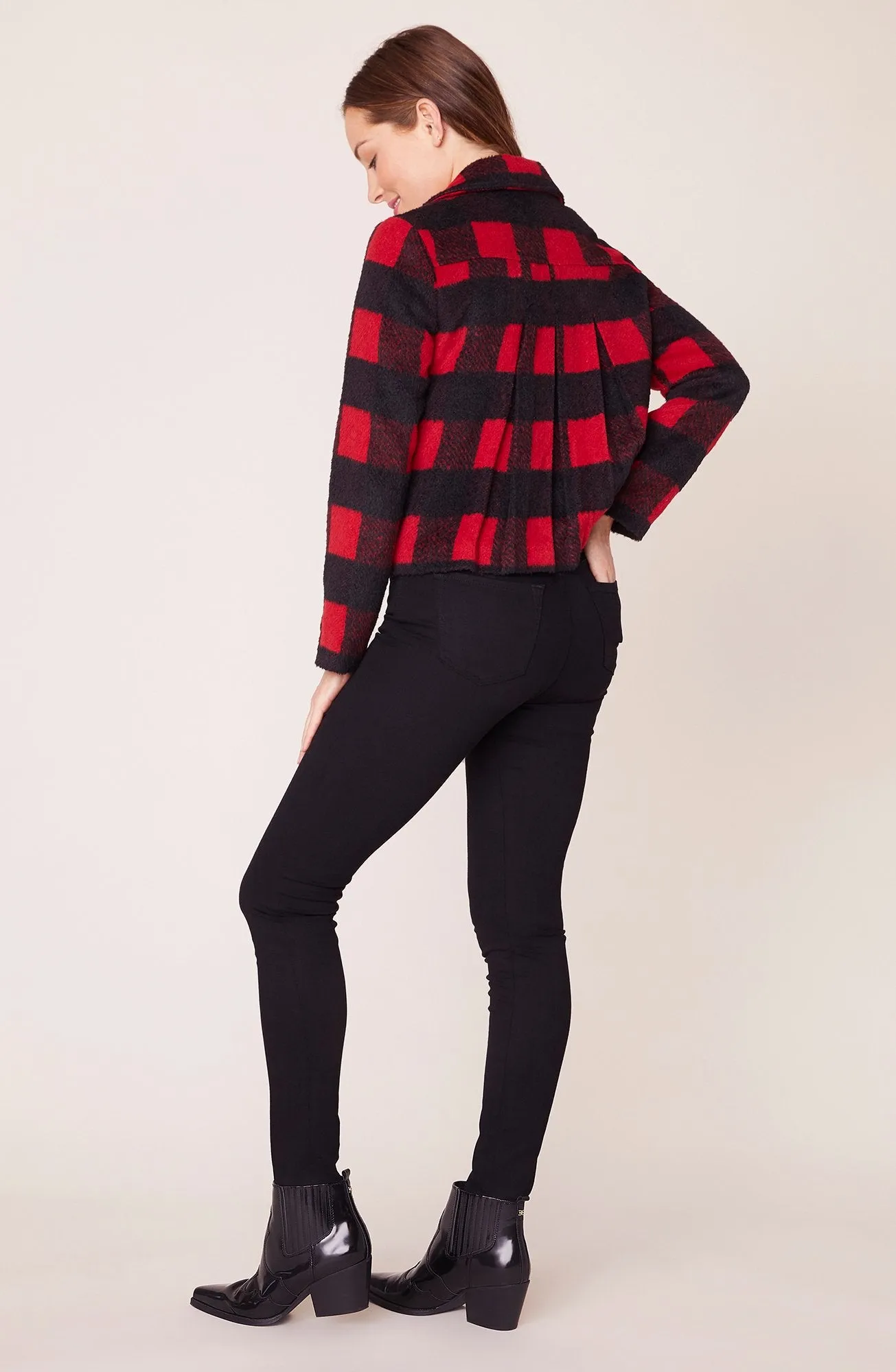 BB Dakota Buffalo Plaid Moto Jacket