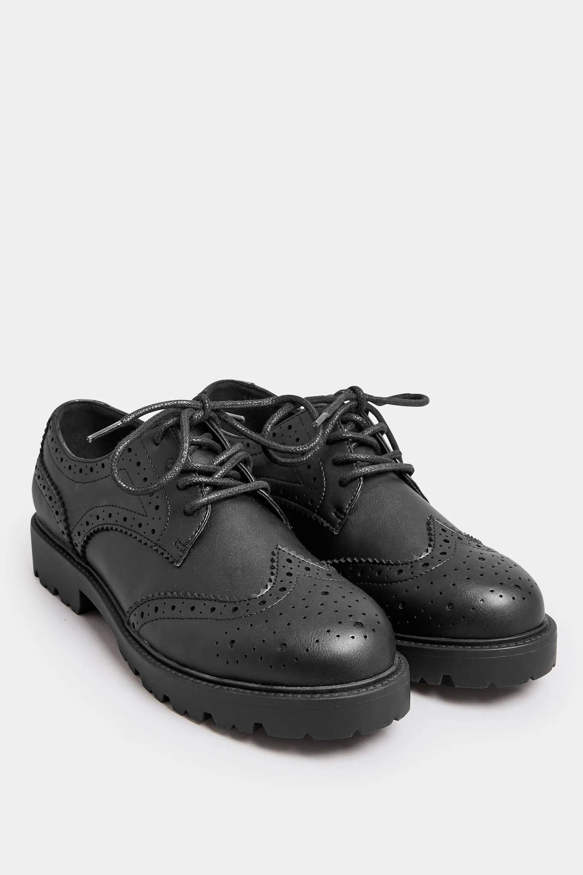 Black Brogue Derby Shoes In Wide E Fit & Extra Wide EEE Fit