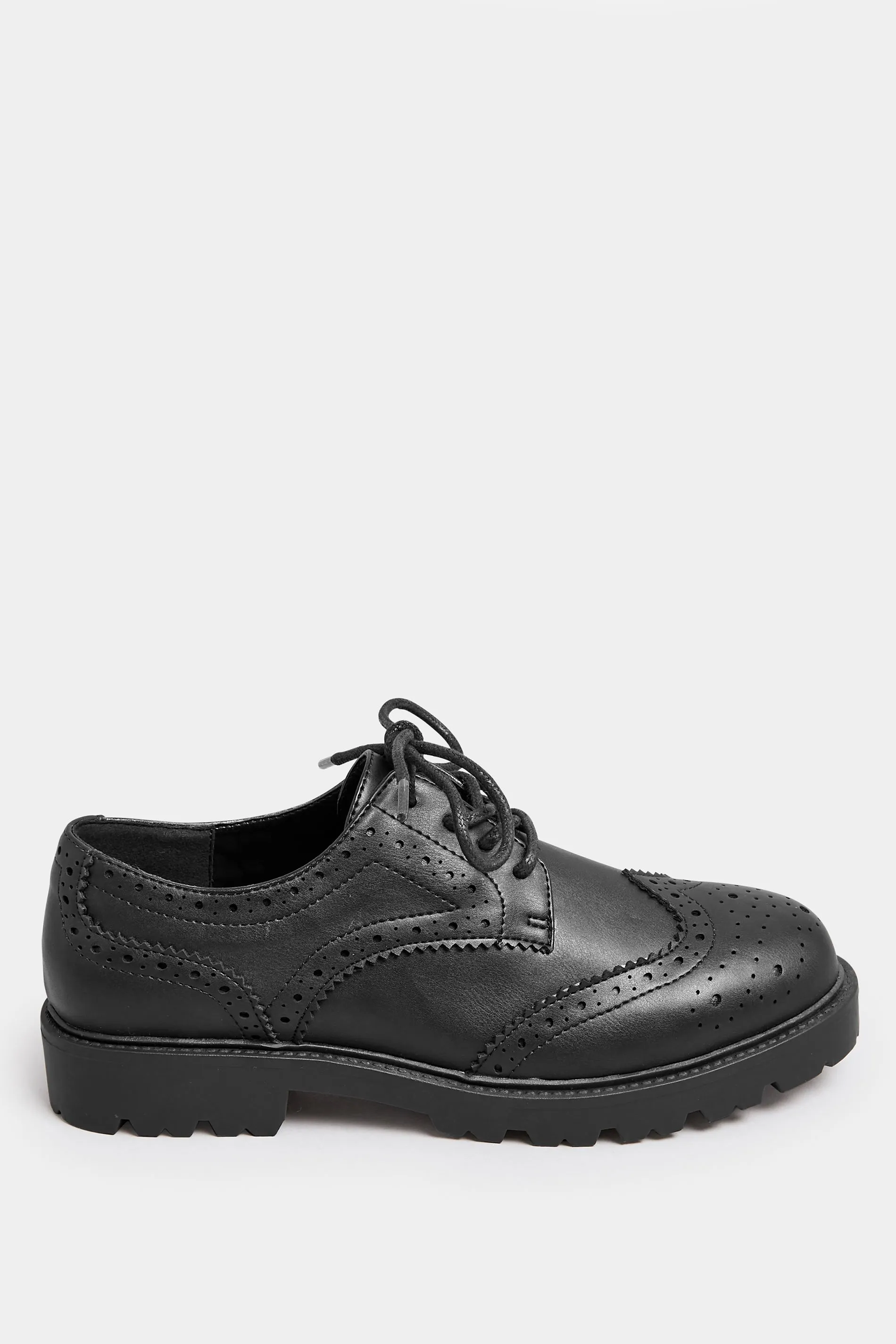 Black Brogue Derby Shoes In Wide E Fit & Extra Wide EEE Fit