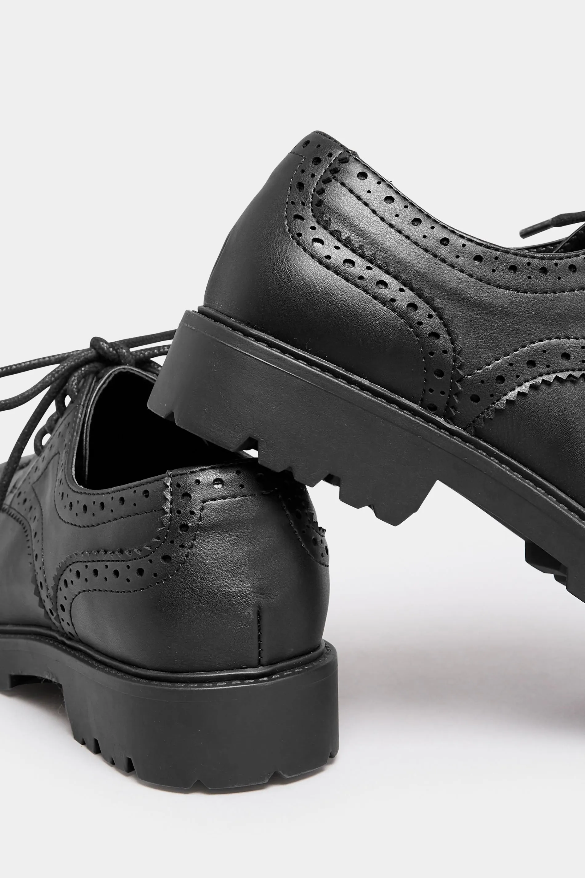 Black Brogue Derby Shoes In Wide E Fit & Extra Wide EEE Fit