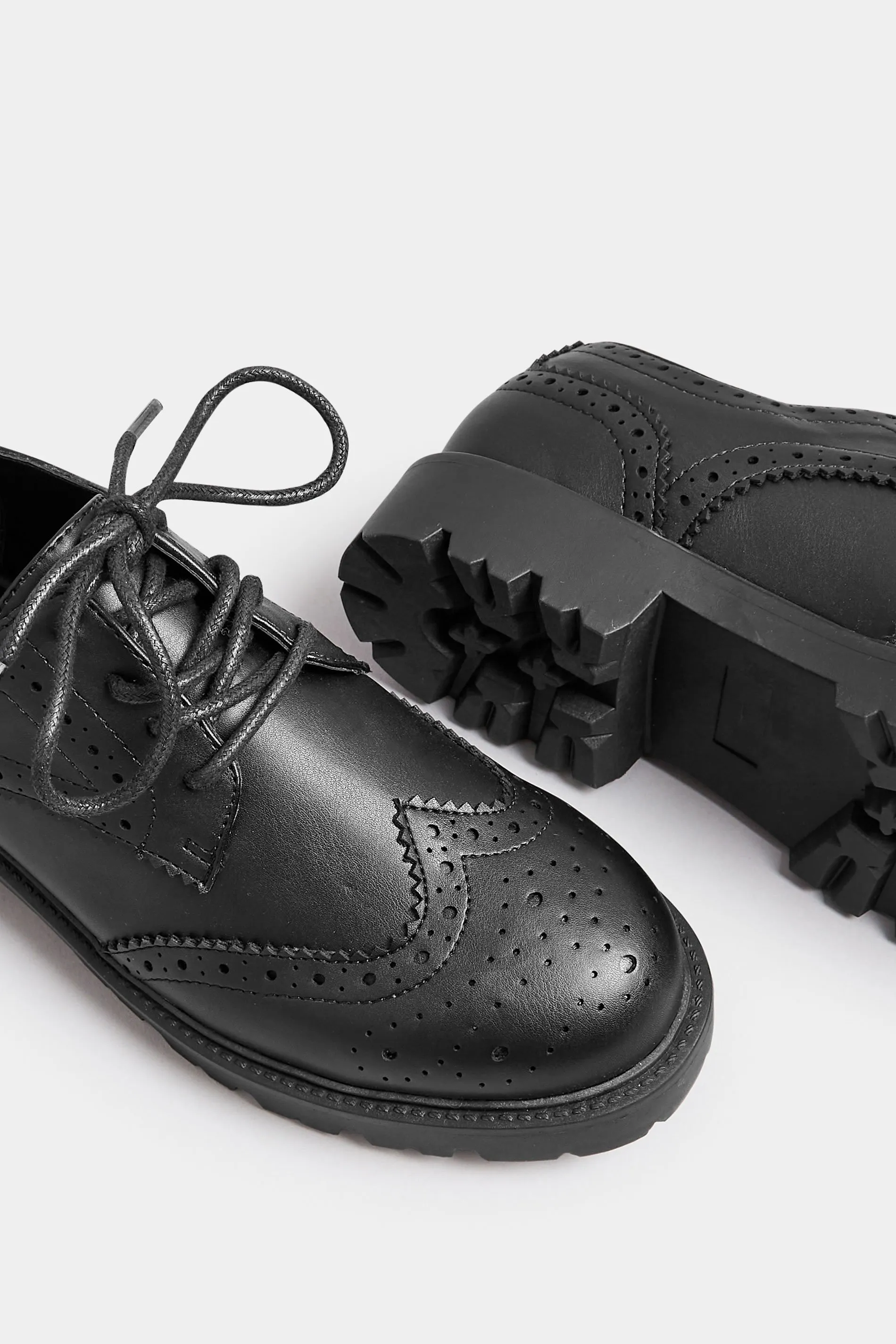 Black Brogue Derby Shoes In Wide E Fit & Extra Wide EEE Fit