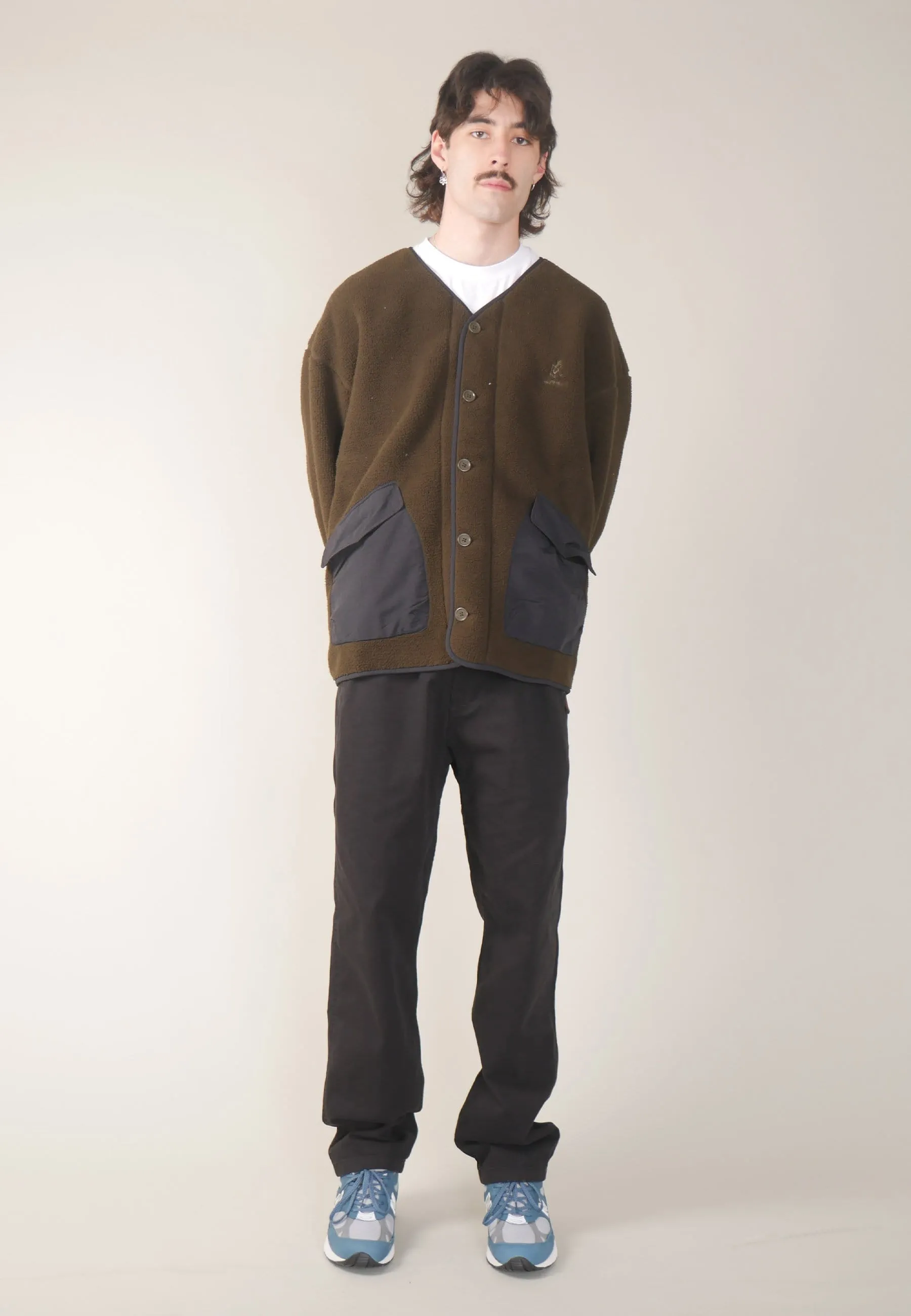 Boa Fleece Cardigan - olive