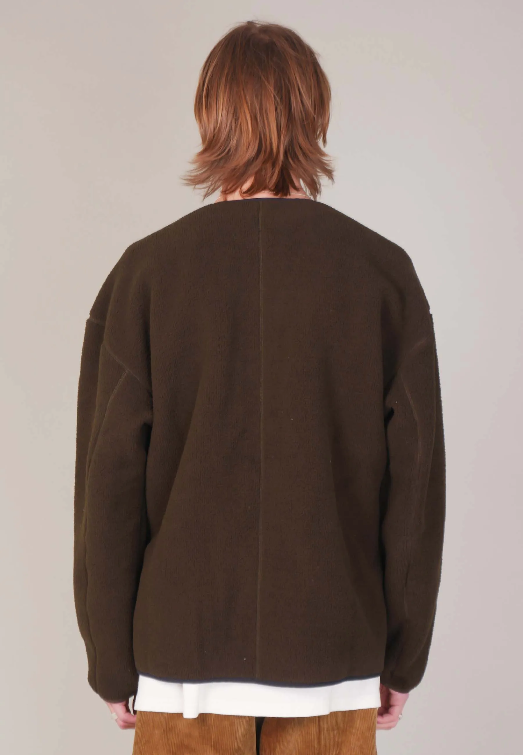 Boa Fleece Cardigan - olive