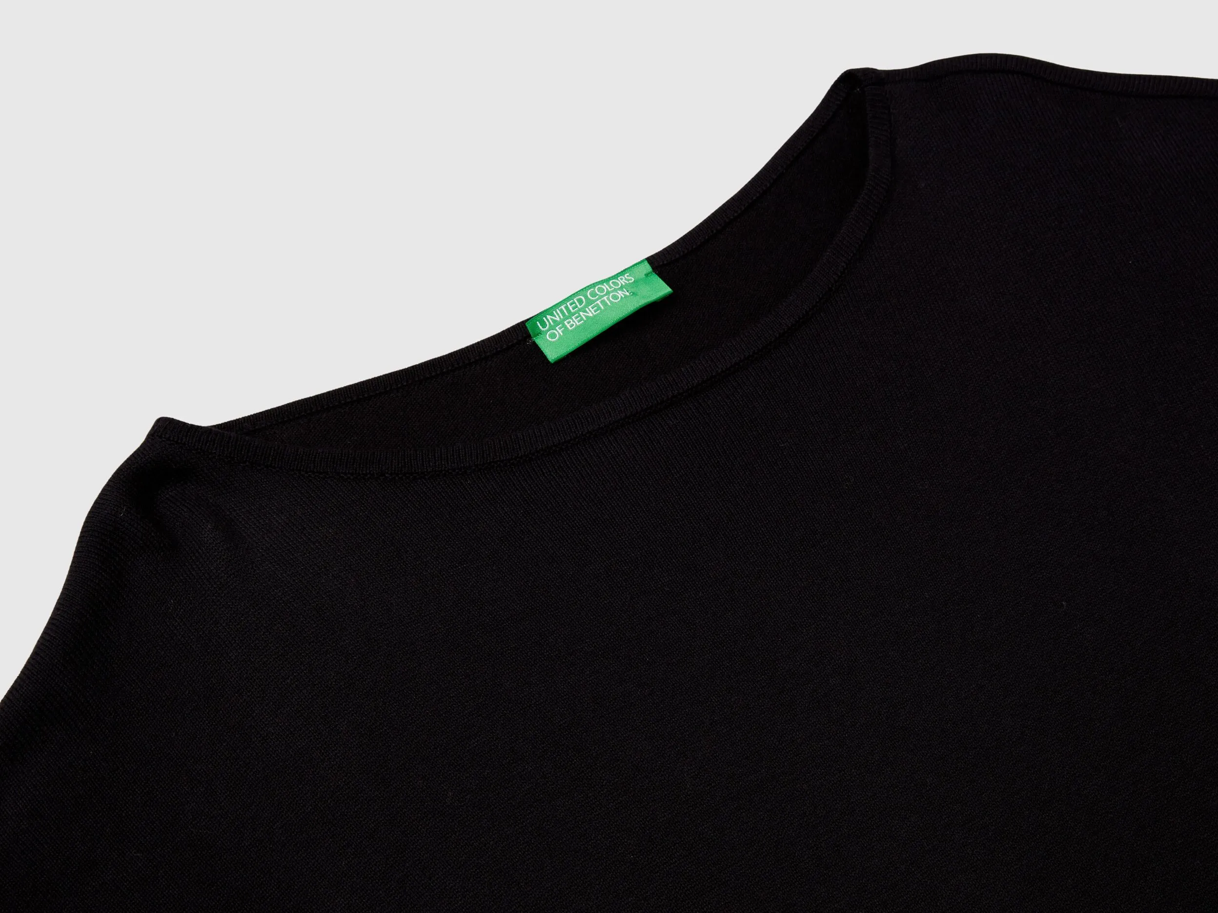 Boat neck sweater - Black | Benetton