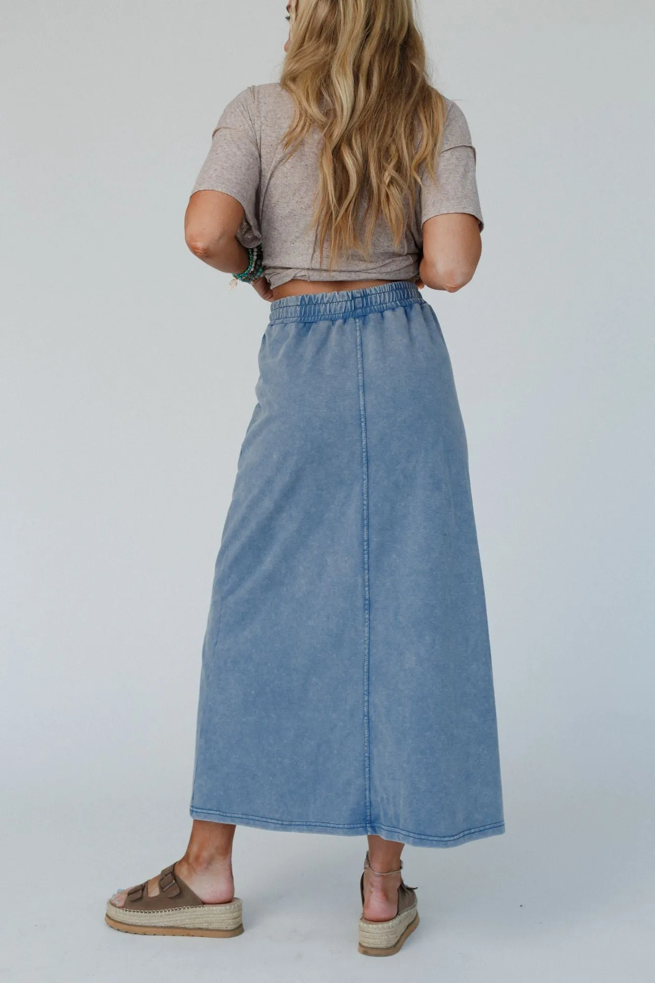 Bottom Line Drawstring Skirt - Blue