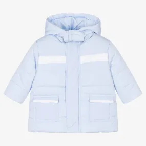 Boys Blue Padded Hooded Coat