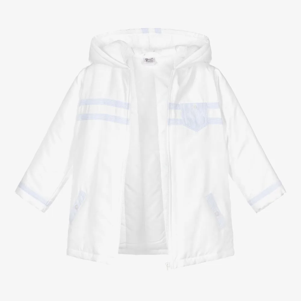 Boys White Hooded Coat