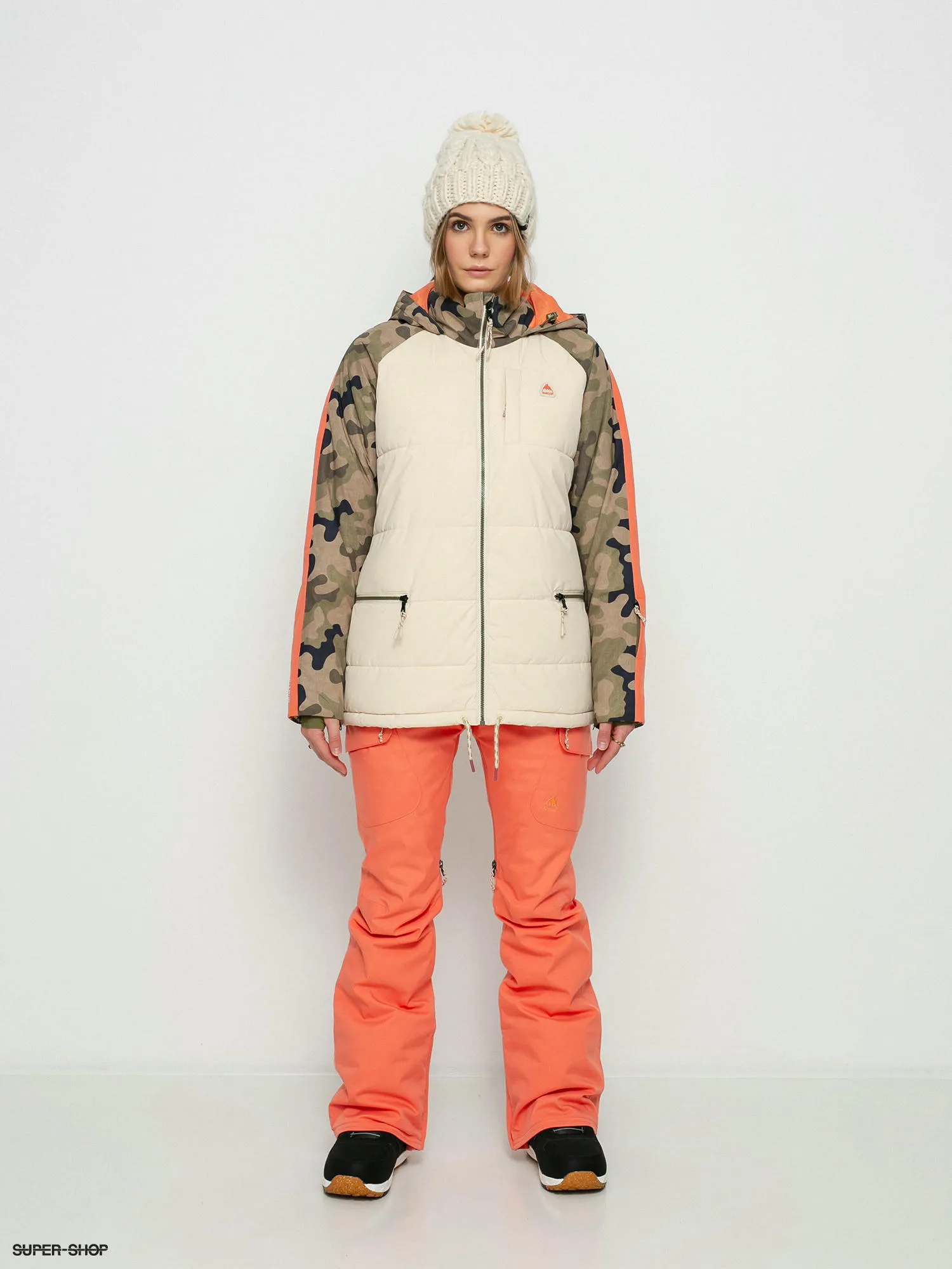 Burton Keelan Snowboard jacket Wmn (creme brulee/martini olive terra camo)