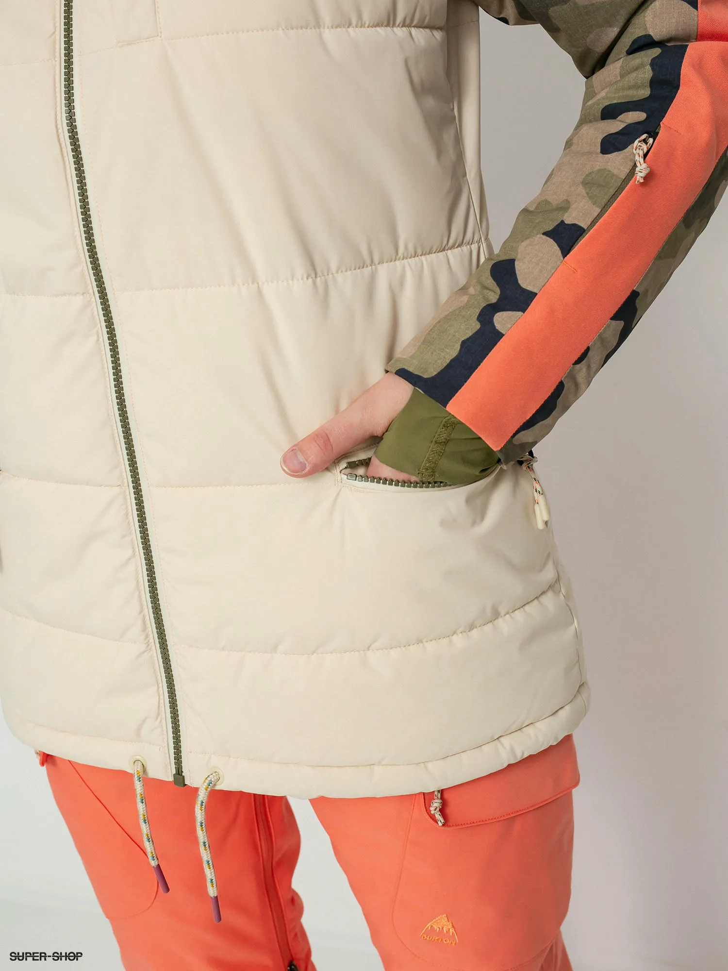 Burton Keelan Snowboard jacket Wmn (creme brulee/martini olive terra camo)