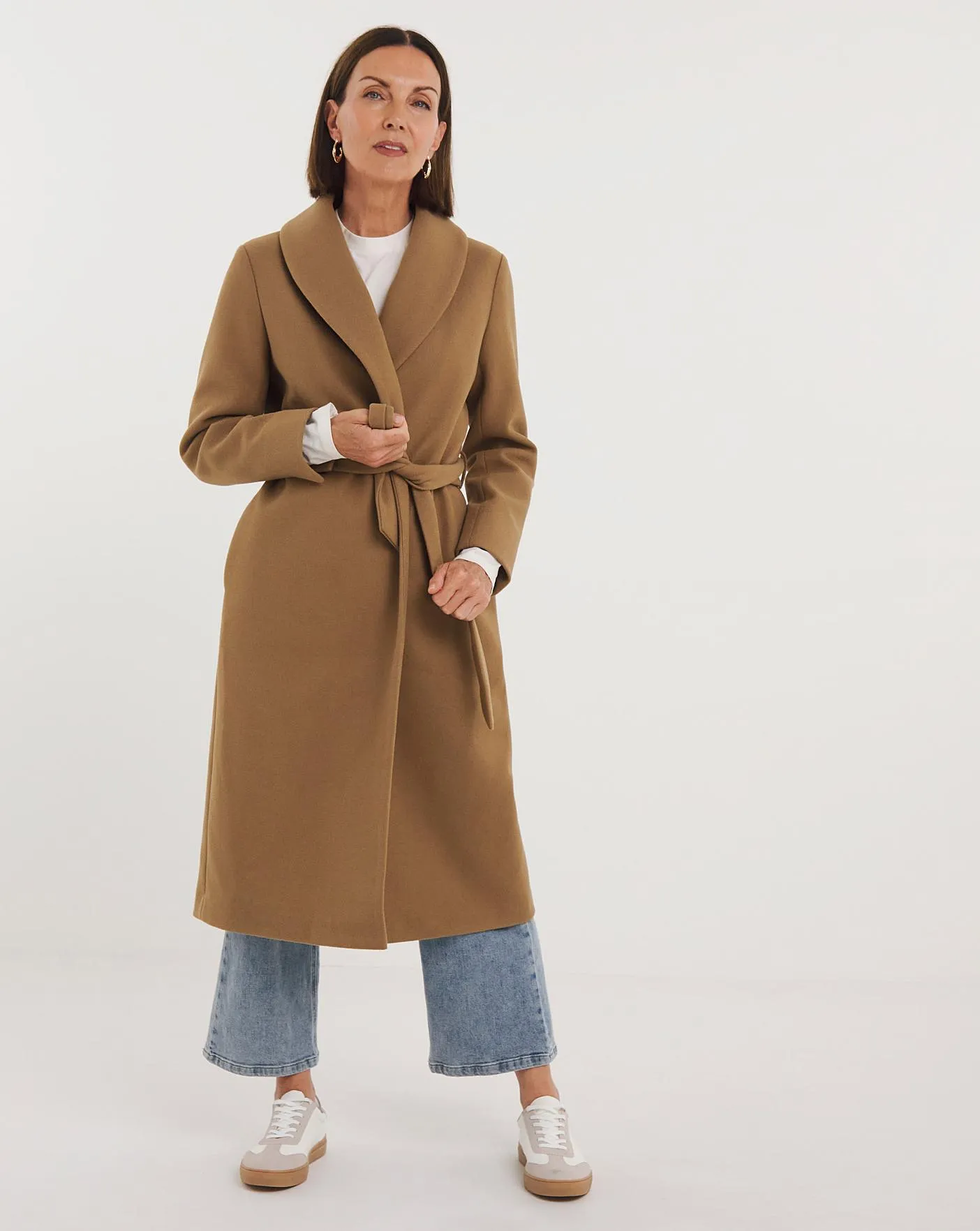 Camel Shawl Collar Robe Coat