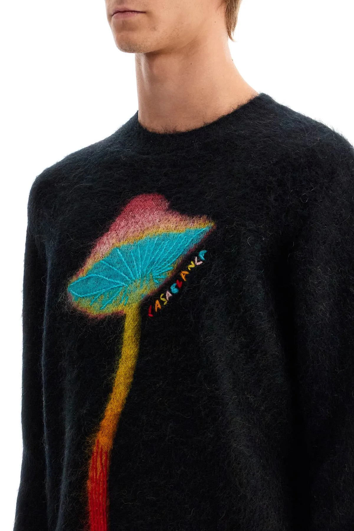 Casablanca Rainbow Mushroom Sweater   Black