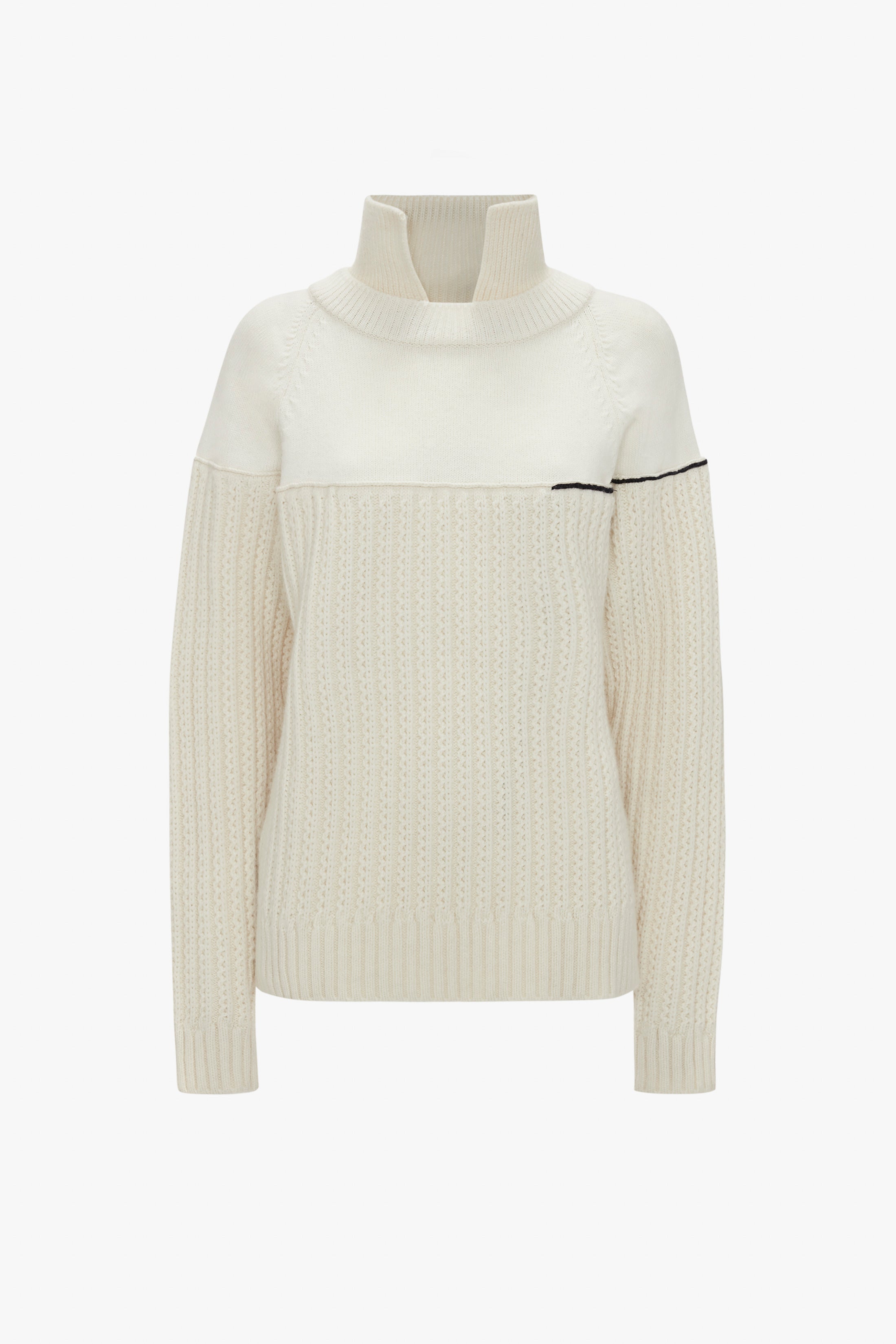 Collar Detail Jumper In Natural