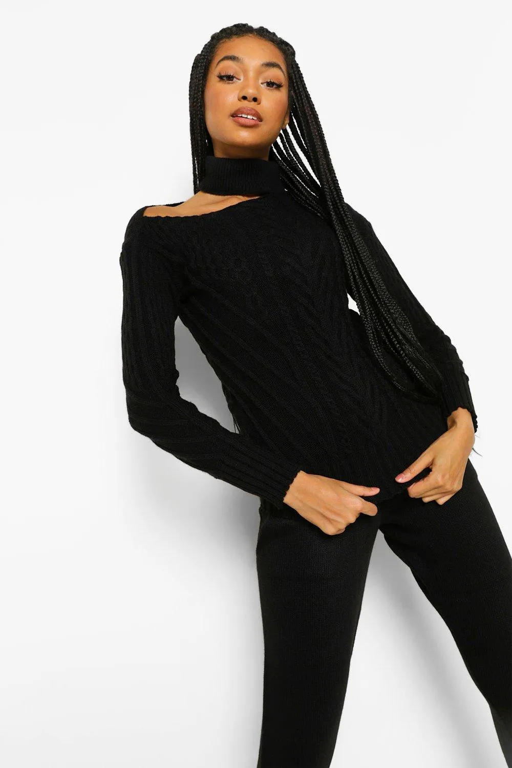 Cut Out Detail Sweater And Legging Two-Piece