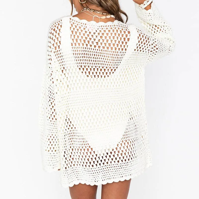 Cut-Out Flared Sleeves Beach Cover-Up