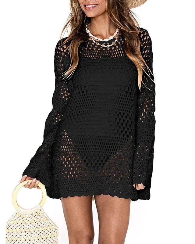 Cut-Out Flared Sleeves Beach Cover-Up