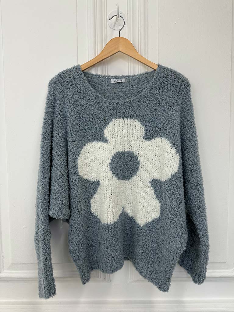 Daisy Boucle Knit - Powder Blue