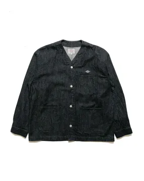 Danton 11oz Denim Collarless Jacket Black