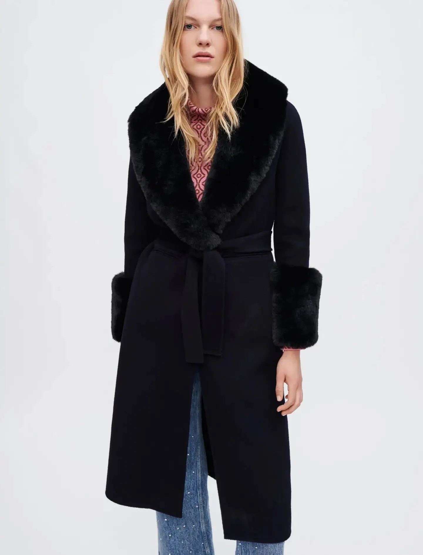 DOUBLE-FACED FAUX FUR COAT