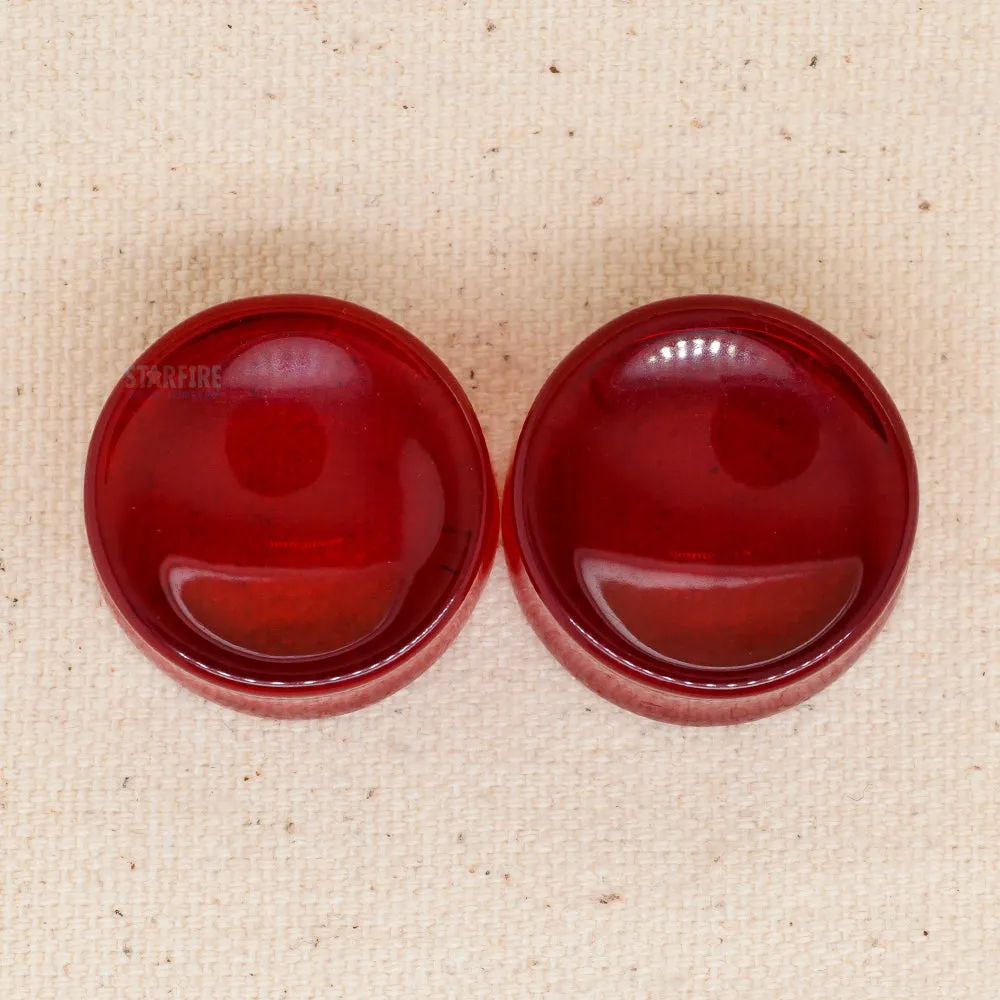 Double-Flared Concave Stone Plugs - Red Obsidian (7/8)