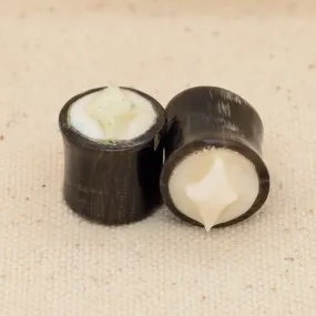 Double-Flared Horn Plugs with Bone Inlay - (9/16)