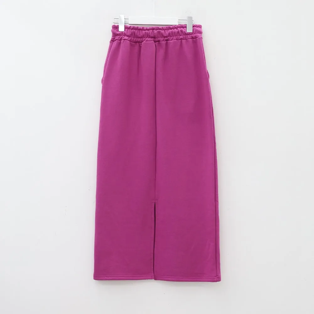 Drawstring Waist Maxi Sweat Skirt CA05