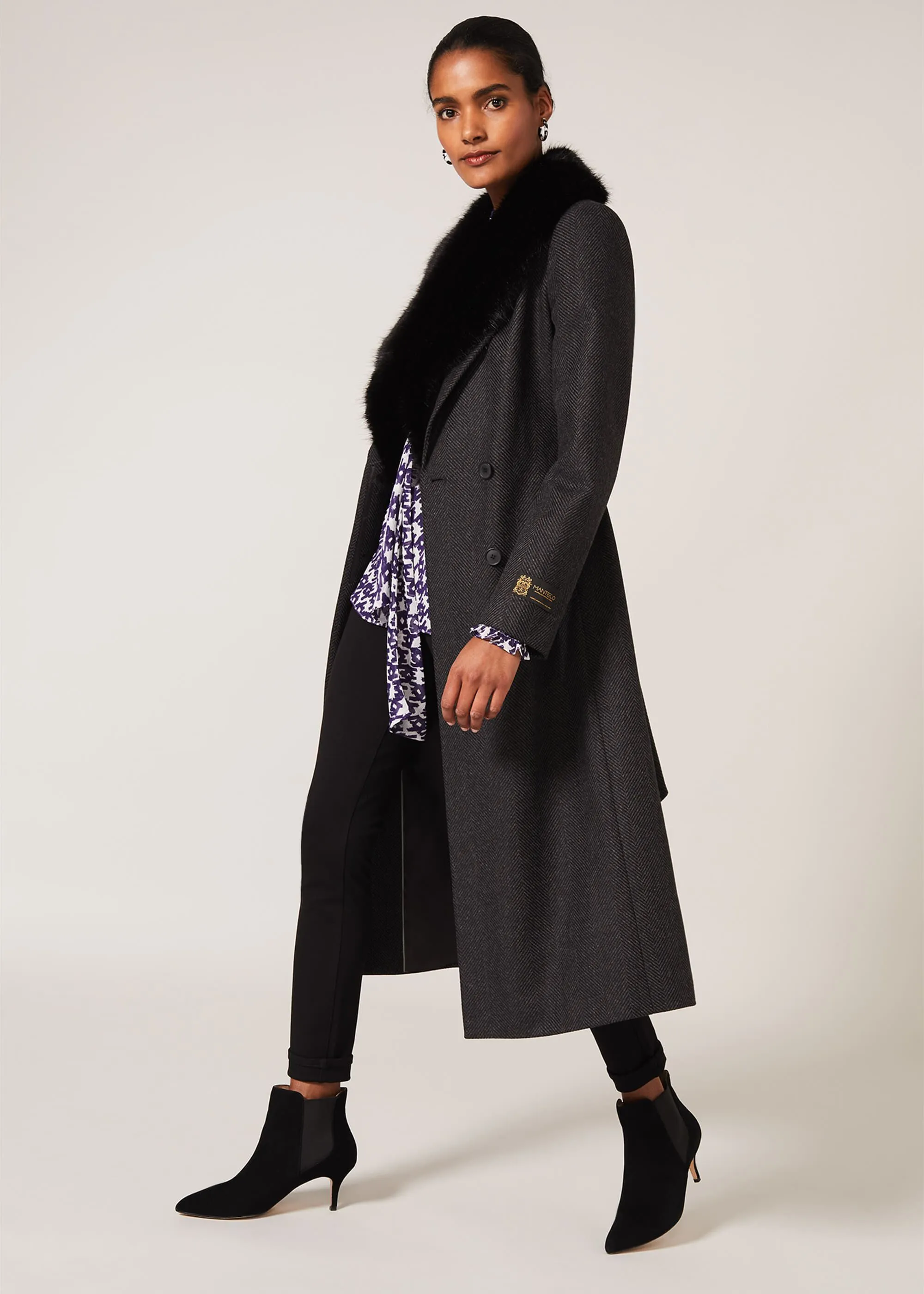 Elsie Fur Collar Wool Coat