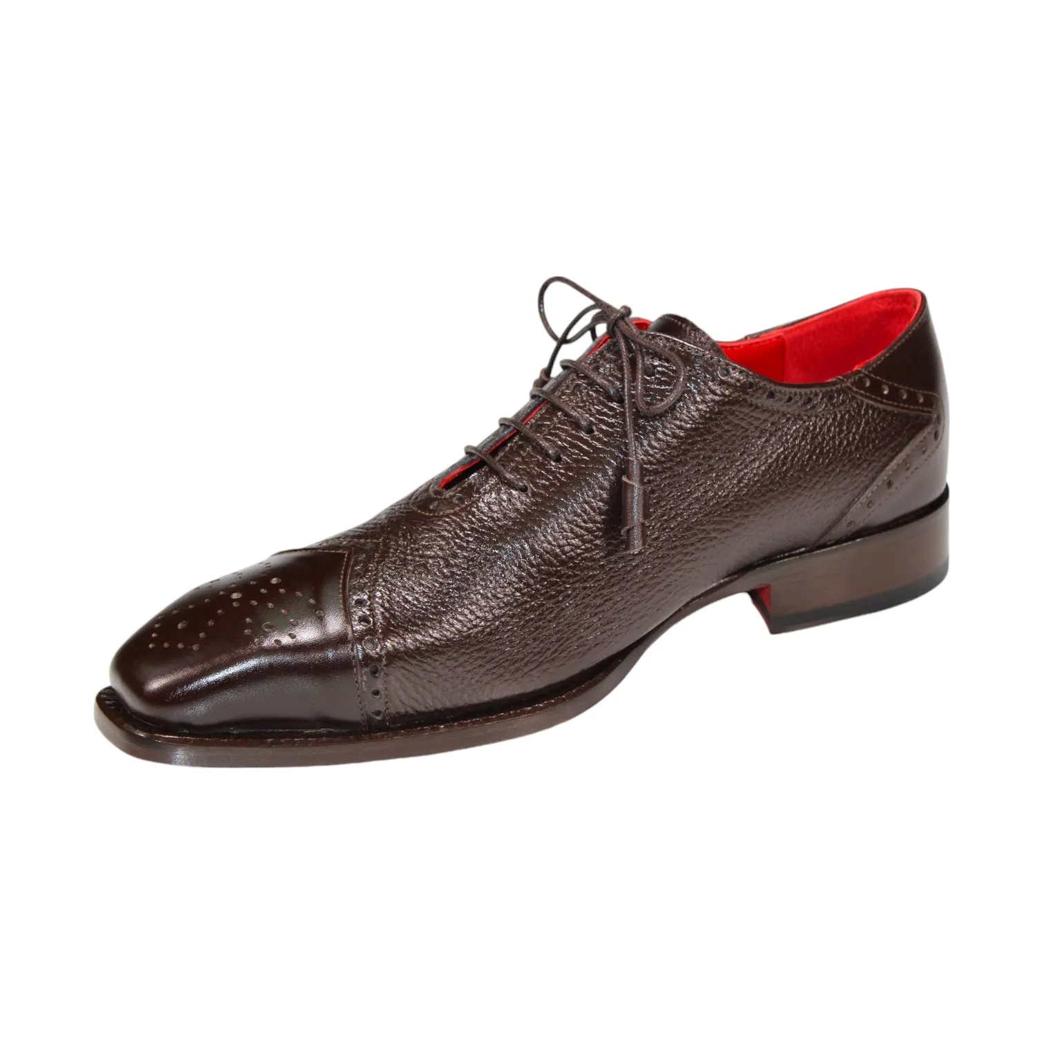 Emilio Franco Bosco Men's Shoes Chocolate Calf/Deer Leather Oxfords (EF1205)