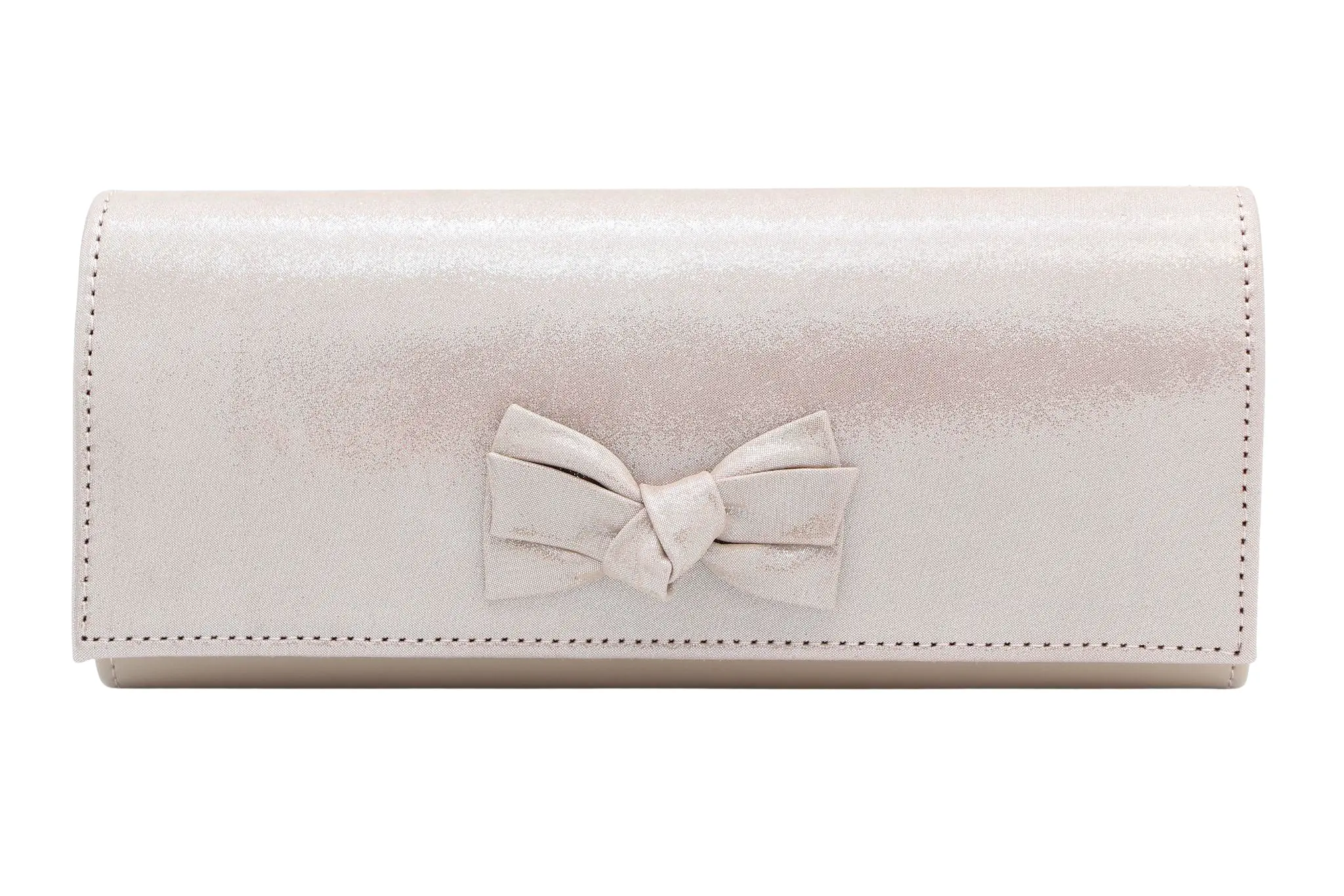 EMIS Pale/Dusty  Pink Envelope Clutch Bag with Bow