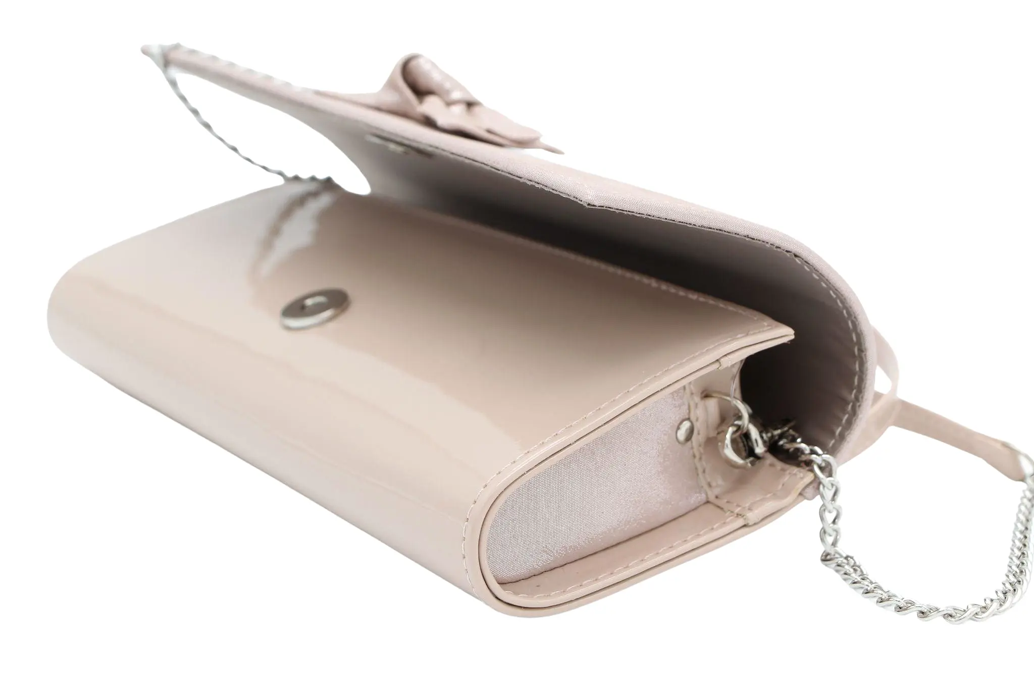 EMIS Pale/Dusty  Pink Envelope Clutch Bag with Bow