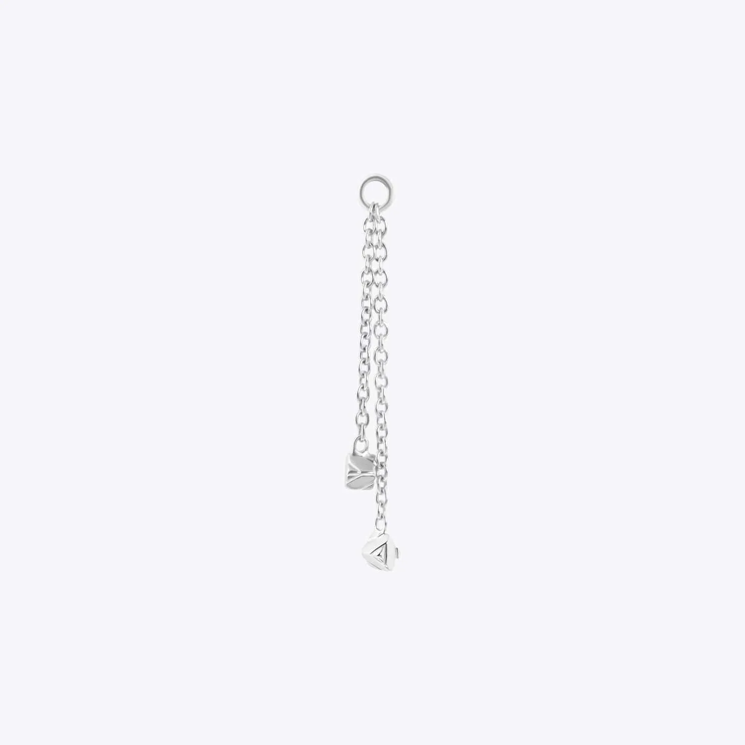 Ezra Double Chain Charm - 14K WHITE