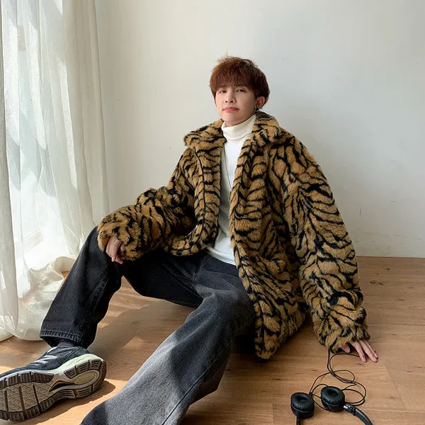 Faux Fur Tiger Jacket Korean Style