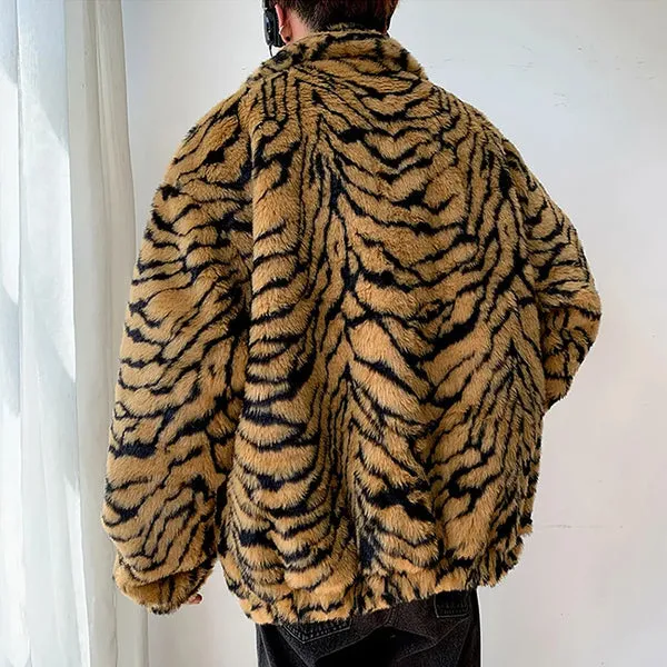 Faux Fur Tiger Jacket Korean Style