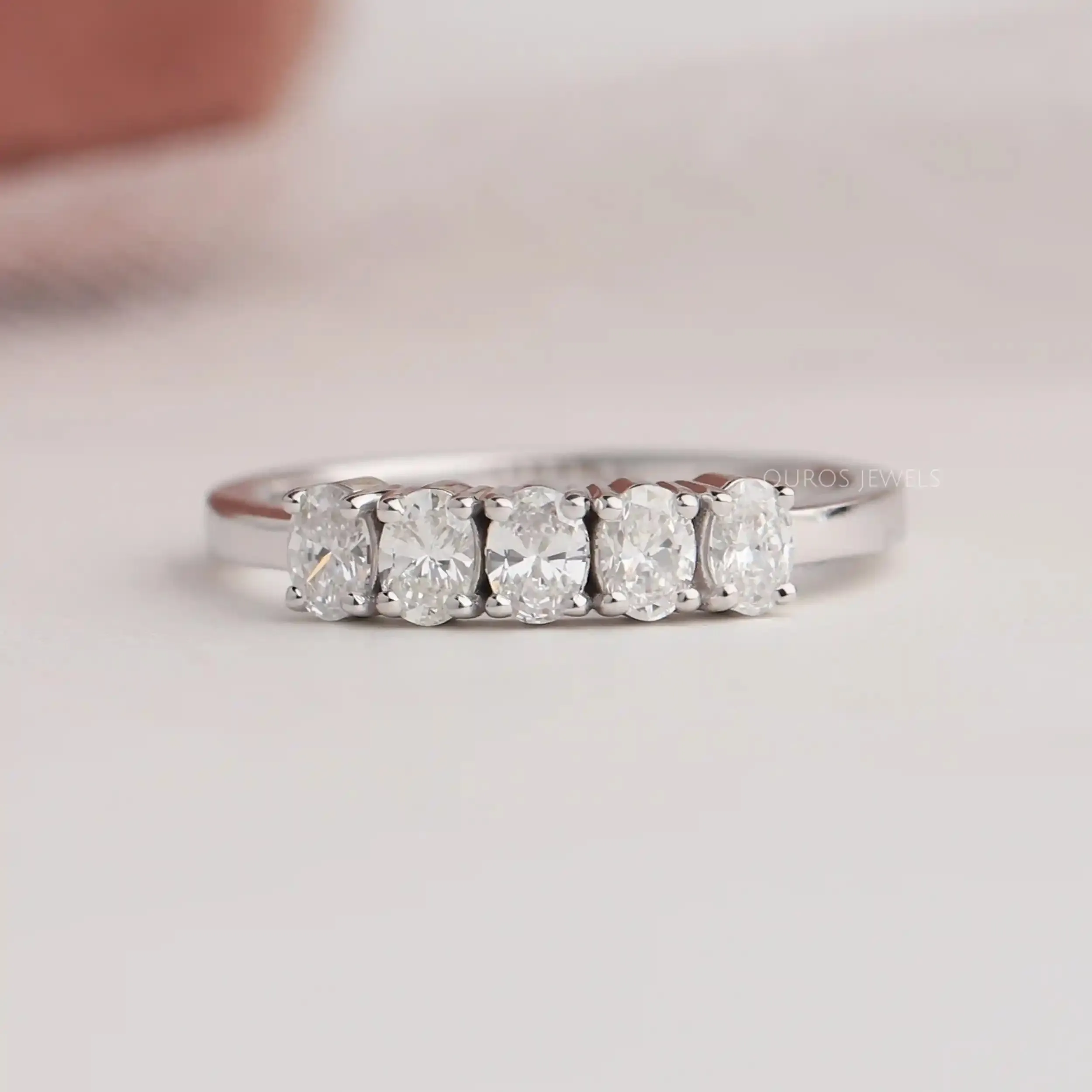 Five Stone Oval Diamond  Wedding Ring