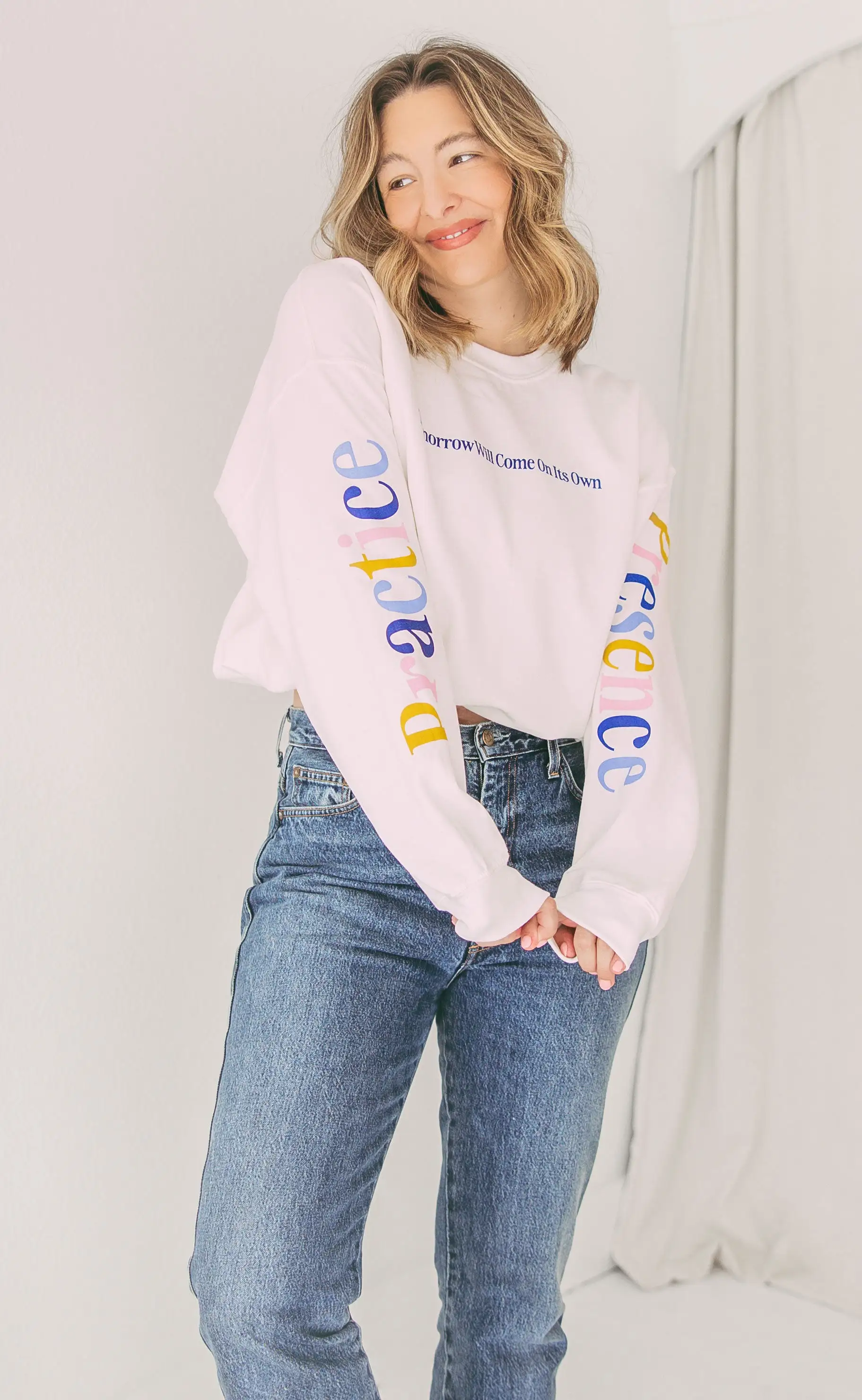 friday + saturday x jo johnson overby: tomorrow will come on it's own sweatshirt