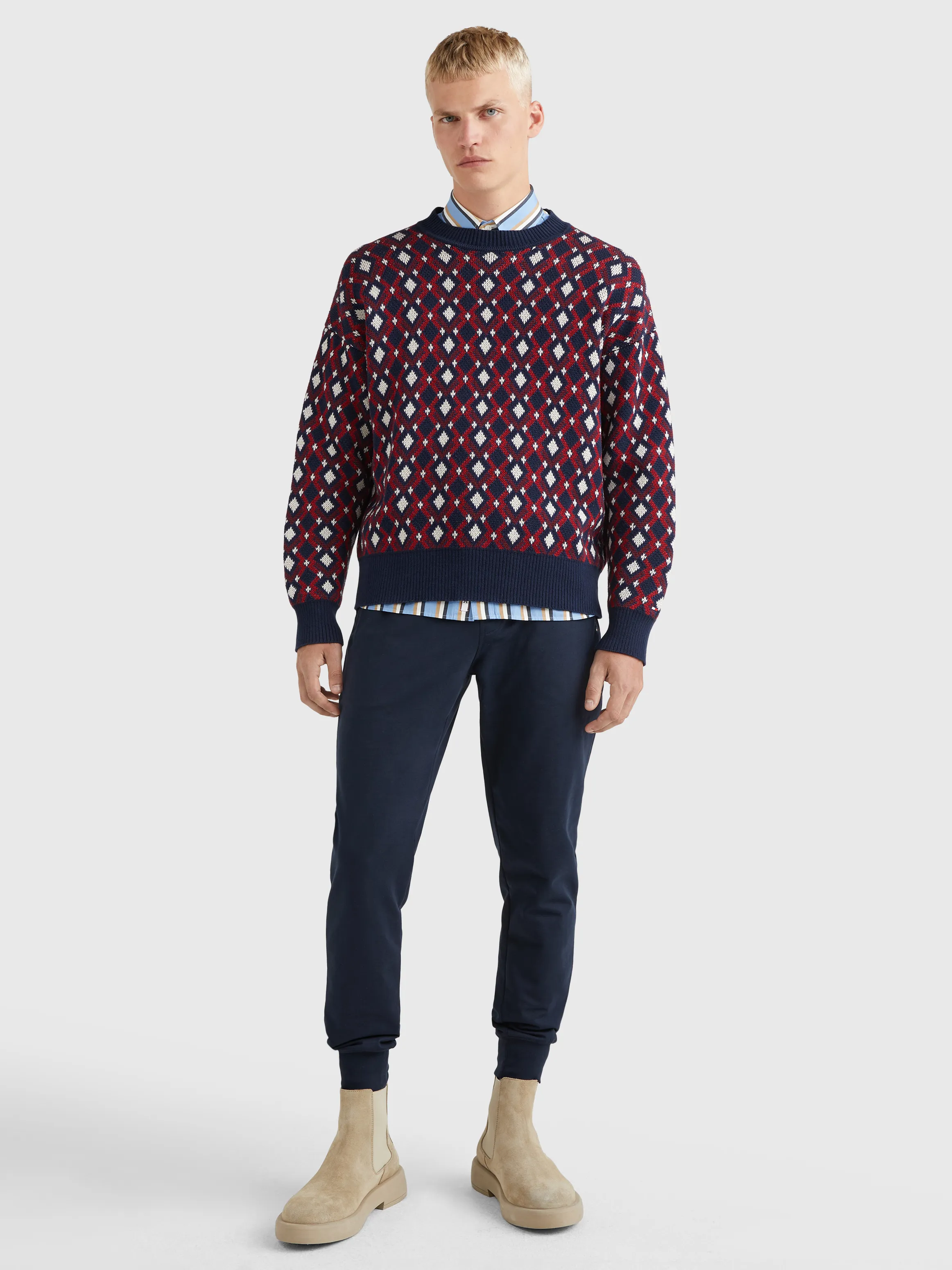 Geometric Intarsia Oversized Jumper | Sweatshirts & Hoodies | Tommy Hilfiger