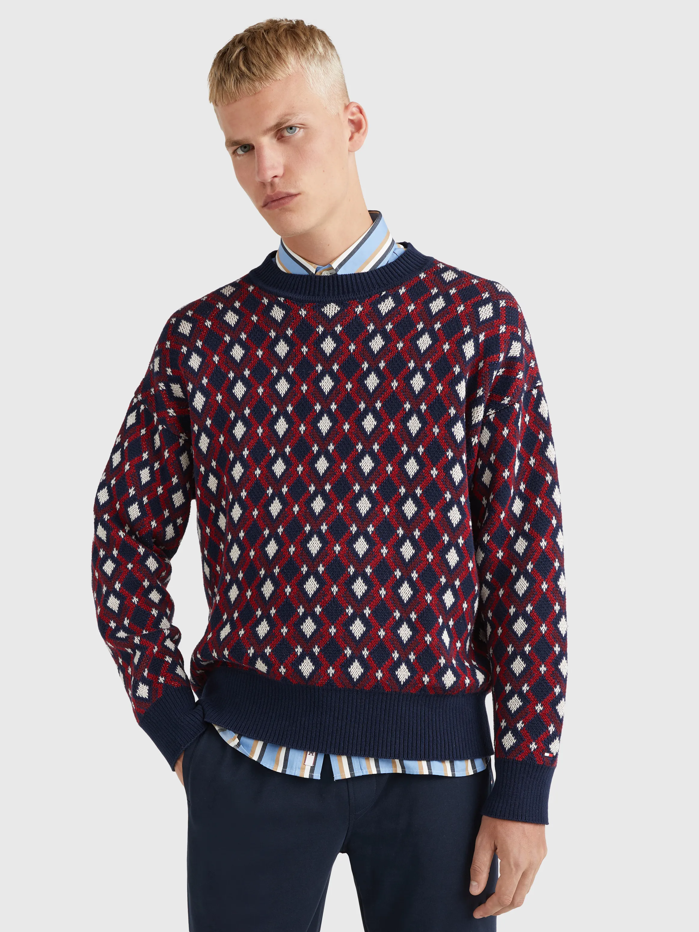 Geometric Intarsia Oversized Jumper | Sweatshirts & Hoodies | Tommy Hilfiger