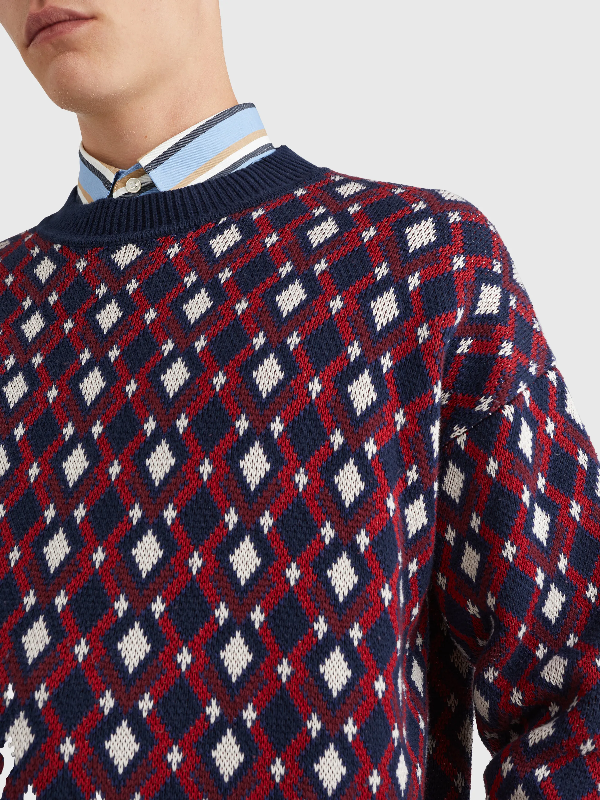 Geometric Intarsia Oversized Jumper | Sweatshirts & Hoodies | Tommy Hilfiger